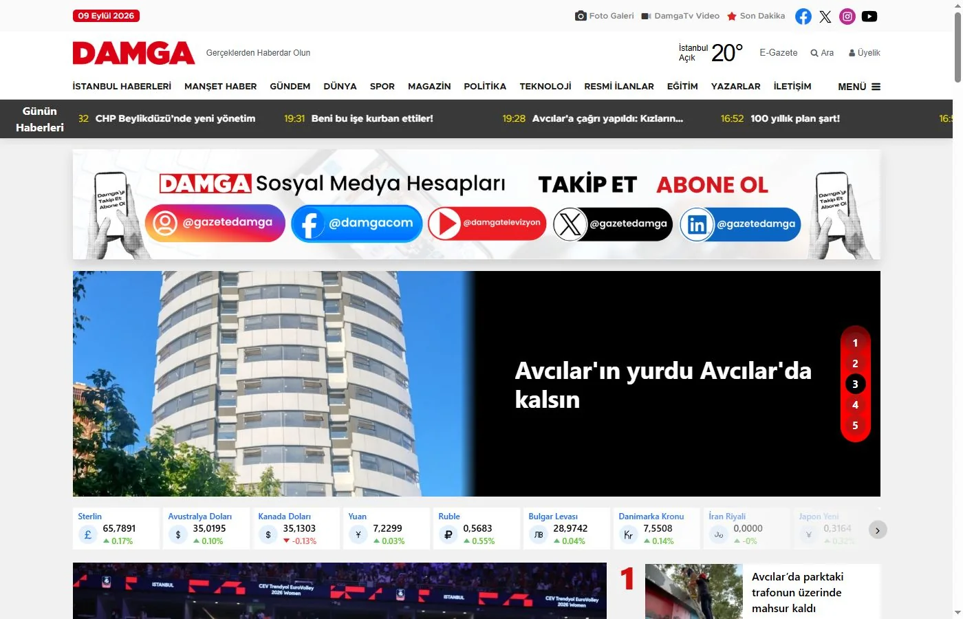 Damga ana sayfa tasarımı